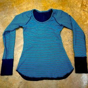 Lululemon Open Your Heart Long Sleeve Reversible Striped Tee